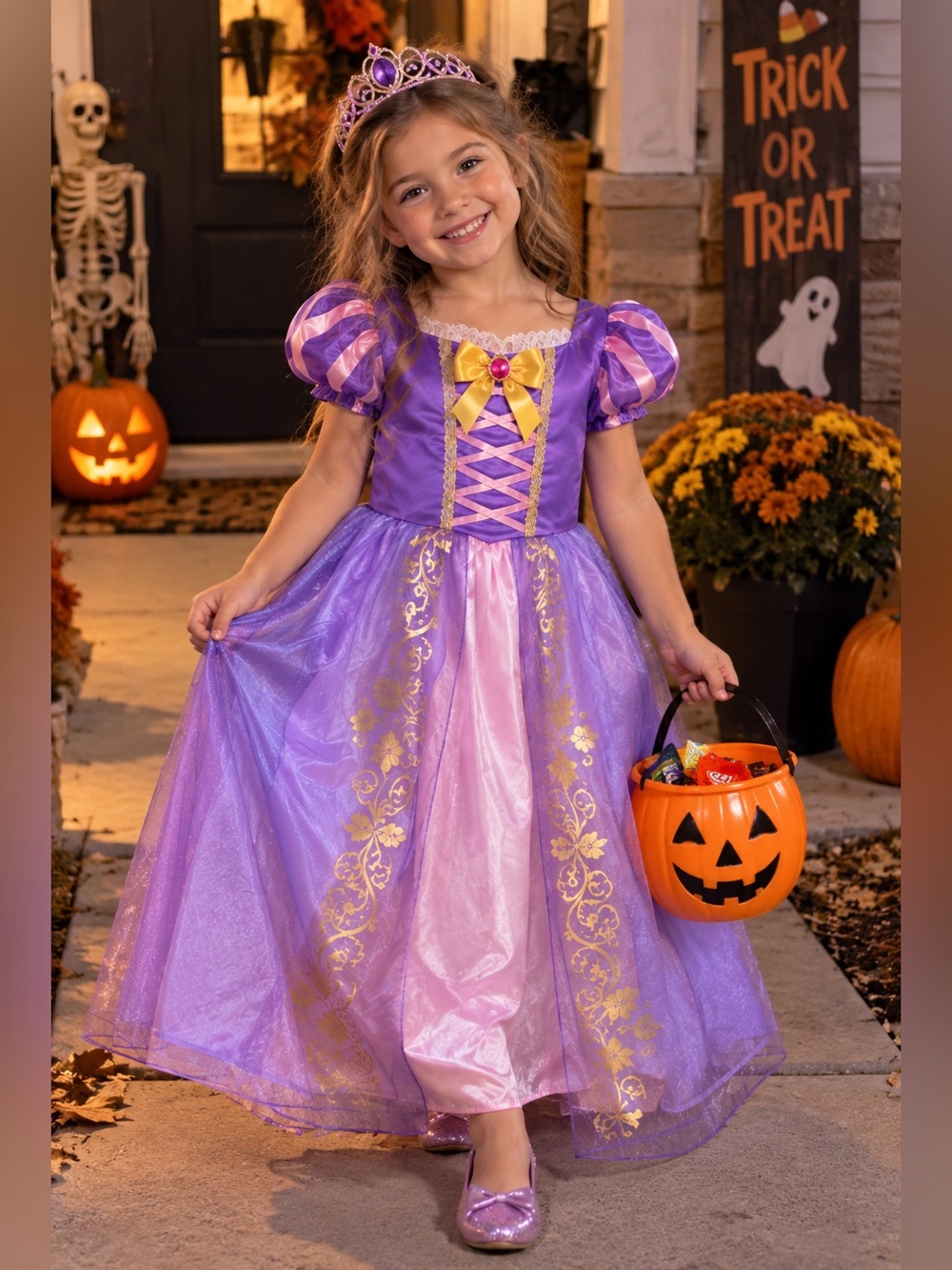 Girls Purple and Pink Royal Princess Costume Dress 7-8 Size 130